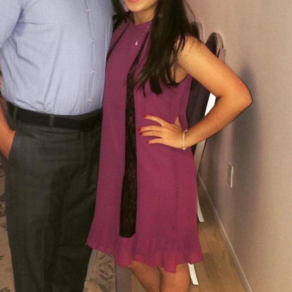 BCBG Purple and Black Mini Dress